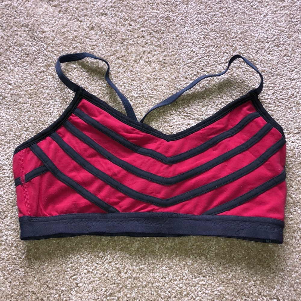 Red and Gray Sports Bra, Size 4